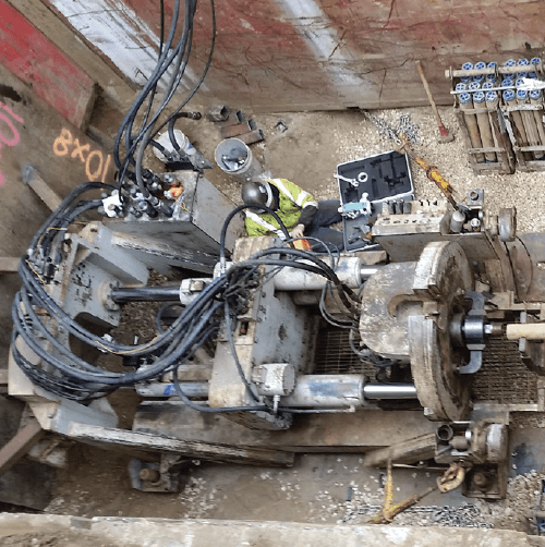 Nicollet Mall Sanitary Sewer Replacement, Phase 1 & 2 – GBM 4800 Jacking Frames, Guidance Systems, PCH 20 Cutter Head