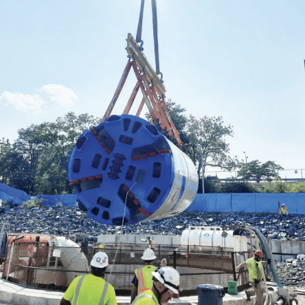 Pawtucket Tunnel Project – Phase IIIA Pawtucket CSO Tunnel Facilities – SL100P MTBM System, Mixed-Ground Disc Cutter Head, AZ100 TGS