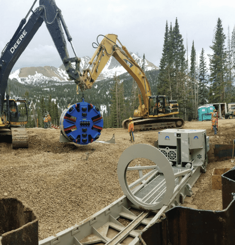 Michigan Ditch Tunnel – 720 Series II TBM, 98-in. Mixed-Ground Disc Cutter Head, 5200 Pump Unit and Dual Bucket 1548 Haul Unit